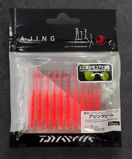 Daiwa Gekkabijin Ajing Beam 2.0 5cm Lrf Silikon Yem 10 Adet Ami Pink